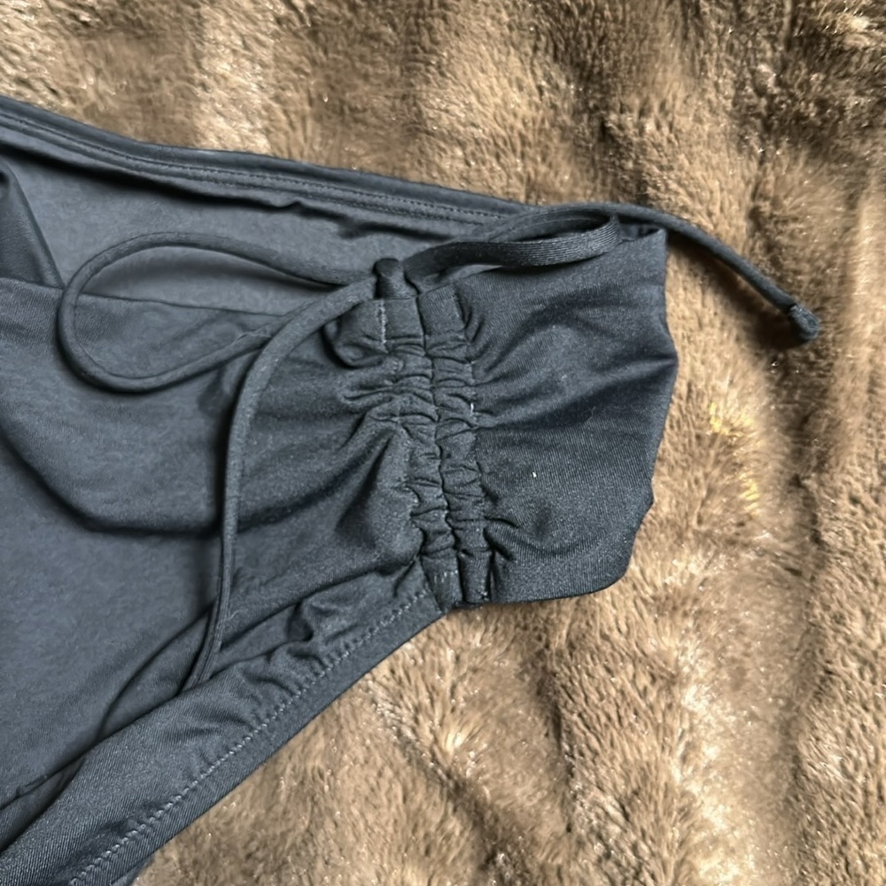 ATHLETA Adjustable Side Tie Black Bikini Bottoms Sz Large - Picture 3 of 6